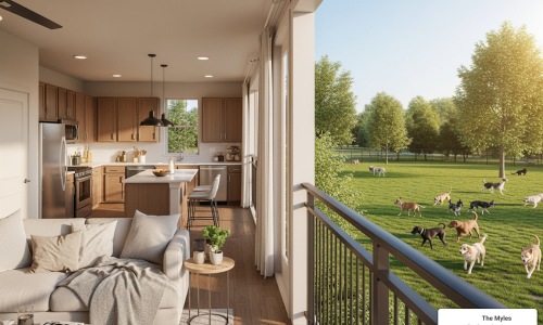 three bedroom apartment for rent with dog park