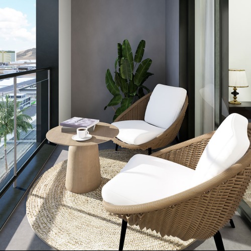 private, sun filled balcony